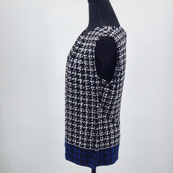 Calvin Klein Pleated Front Geometric Sleeveless Tank Top Blouse Size Medium - Picture 6 of 9